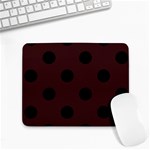 Polka Dots - Black on Dark Sienna Brown Small Mousepad