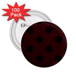 Polka Dots - Black on Dark Sienna Brown 2.25  Button (100 pack)