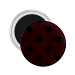 Polka Dots - Black on Dark Sienna Brown 2.25  Magnet
