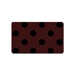Polka Dots - Black on Dark Sienna Brown Magnet (Name Card)