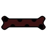 Polka Dots - Black on Dark Sienna Brown Magnet (Dog Bone)