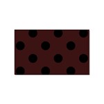 Polka Dots - Black on Dark Sienna Brown Sticker (Rectangular)