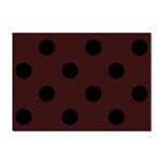 Polka Dots - Black on Dark Sienna Brown Sticker A4 (10 pack)