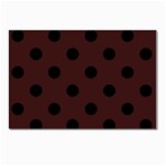 Polka Dots - Black on Dark Sienna Brown Postcards 5  x 7  (Pkg of 10)