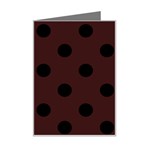 Polka Dots - Black on Dark Sienna Brown Mini Greeting Card