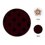 Polka Dots - Black on Dark Sienna Brown Playing Cards (Round)