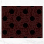 Polka Dots - Black on Dark Sienna Brown Jigsaw Puzzle (Rectangular)
