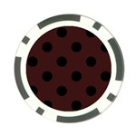 Polka Dots - Black on Dark Sienna Brown Poker Chip Card Guard