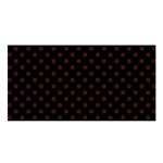 Polka Dots - Dark Sienna Brown on Black Satin Shawl