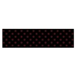 Polka Dots - Dark Sienna Brown on Black Satin Scarf (Oblong)