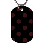 Polka Dots - Dark Sienna Brown on Black Dog Tag (Two Sides)