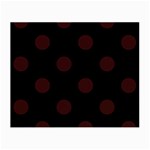 Polka Dots - Dark Sienna Brown on Black Small Glasses Cloth