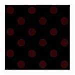 Polka Dots - Dark Sienna Brown on Black Medium Glasses Cloth (2 Sides)