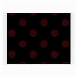Polka Dots - Dark Sienna Brown on Black Large Glasses Cloth (2 Sides)