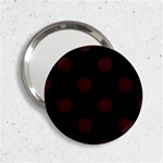 Polka Dots - Dark Sienna Brown on Black 2.25  Handbag Mirror