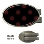 Polka Dots - Dark Sienna Brown on Black Money Clip (Oval)