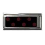 Polka Dots - Dark Sienna Brown on Black Superlink Italian Charm (9mm)