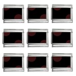 Polka Dots - Dark Sienna Brown on Black 9mm Italian Charm (9 pack)