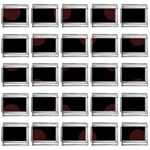 Polka Dots - Dark Sienna Brown on Black 9mm Italian Charm (25 pack)