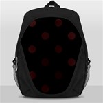 Polka Dots - Dark Sienna Brown on Black Backpack Bag