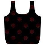 Polka Dots - Dark Sienna Brown on Black Full Print Recycle Bag (XL)