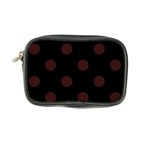 Polka Dots - Dark Sienna Brown on Black Coin Purse