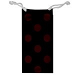 Polka Dots - Dark Sienna Brown on Black Jewelry Bag