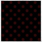 Polka Dots - Dark Sienna Brown on Black Canvas 12  x 12 