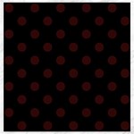 Polka Dots - Dark Sienna Brown on Black Canvas 20  x 20 