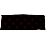 Polka Dots - Dark Sienna Brown on Black Body Pillow Case (Dakimakura) (One Side)