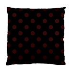 Polka Dots - Dark Sienna Brown on Black Standard Cushion Case (One Side)