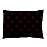 Polka Dots - Dark Sienna Brown on Black Pillow Case (One Side)
