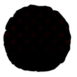 Polka Dots - Dark Sienna Brown on Black Large 18  Premium Flano Round Cushion