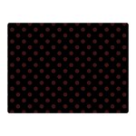 Polka Dots - Dark Sienna Brown on Black Double Sided Flano Blanket (Mini)