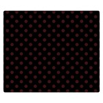 Polka Dots - Dark Sienna Brown on Black Double Sided Flano Blanket (Small)