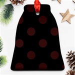 Polka Dots - Dark Sienna Brown on Black Bell Ornament (Two Sides)