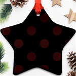 Polka Dots - Dark Sienna Brown on Black Star Ornament (Two Sides)