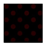 Polka Dots - Dark Sienna Brown on Black Tile Coaster