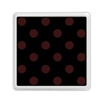 Polka Dots - Dark Sienna Brown on Black Memory Card Reader with Storage (Square)