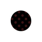 Polka Dots - Dark Sienna Brown on Black Golf Ball Marker (10 pack)