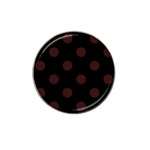 Polka Dots - Dark Sienna Brown on Black Hat Clip Ball Marker (10 pack)