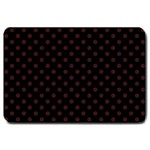 Polka Dots - Dark Sienna Brown on Black Large Doormat
