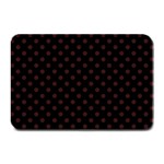 Polka Dots - Dark Sienna Brown on Black Plate Mat