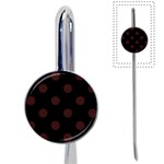 Polka Dots - Dark Sienna Brown on Black Book Mark