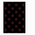 Polka Dots - Dark Sienna Brown on Black Large Garden Flag (Two Sides)