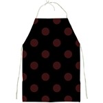 Polka Dots - Dark Sienna Brown on Black Full Print Apron