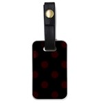 Polka Dots - Dark Sienna Brown on Black Luggage Tag (One Side)