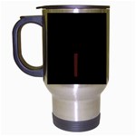 Polka Dots - Dark Sienna Brown on Black Travel Mug (Silver Gray)