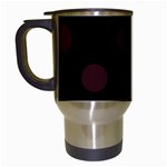 Polka Dots - Dark Sienna Brown on Black Travel Mug (Black)