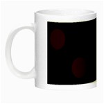Polka Dots - Dark Sienna Brown on Black Night Luminous Mug